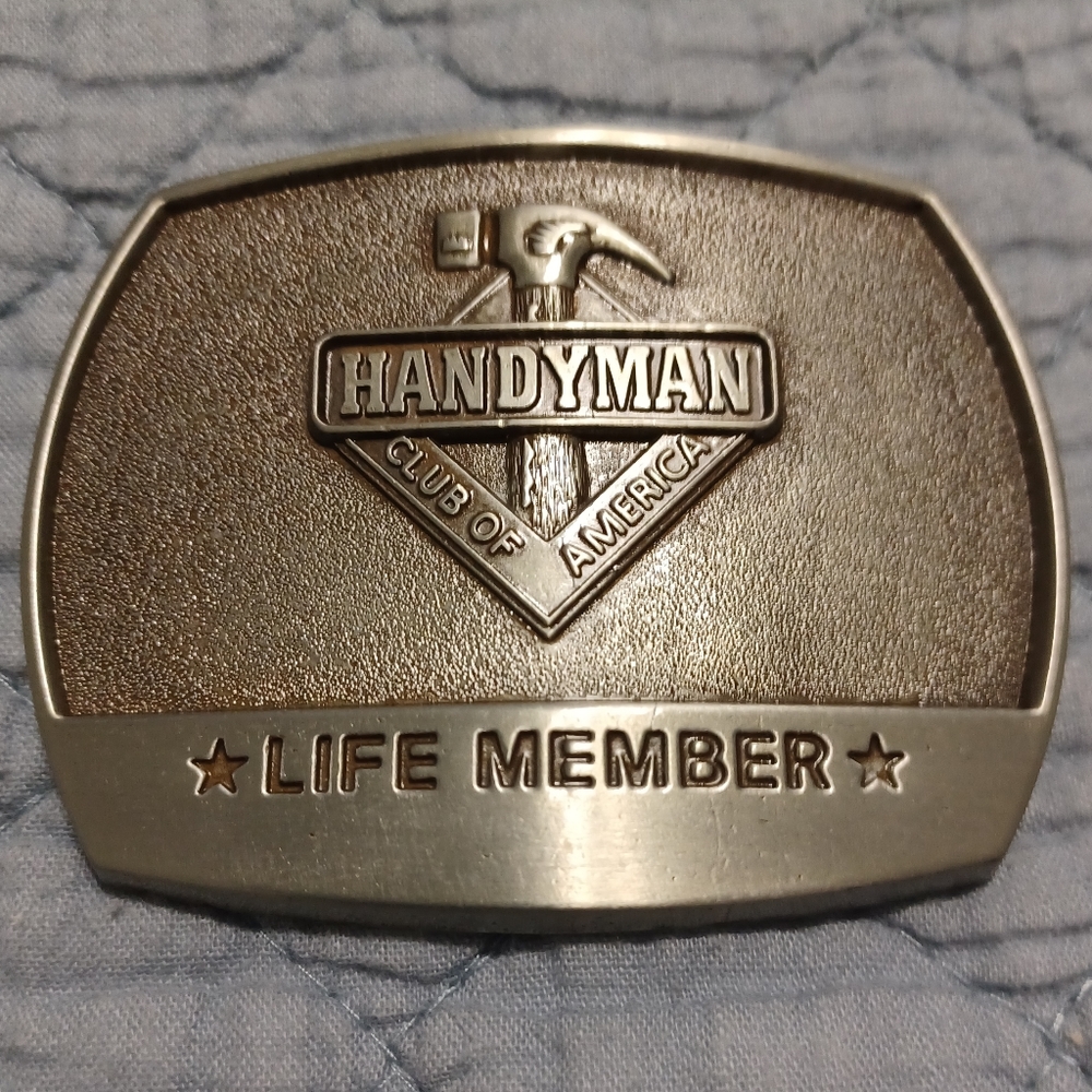 Handyman Club of America Life Member belt buckle patch stainless steel dad gift